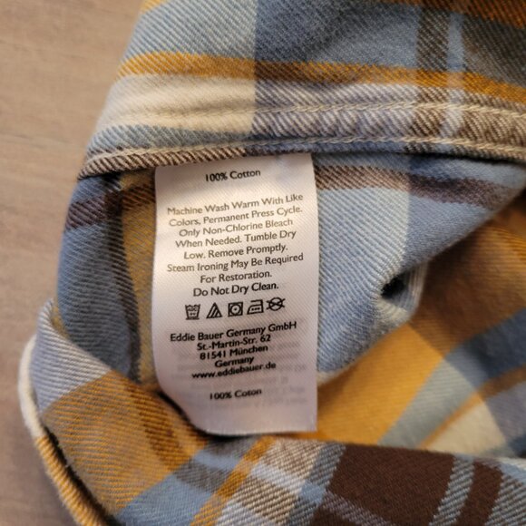 Eddie Bauer Classic Fit Men's Plaid Flannel Button-up Shirt Size TL 100% Cotton - Picture 5 of 9